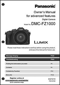 Panasonic Lumix Dmc Fz1000 User Manual